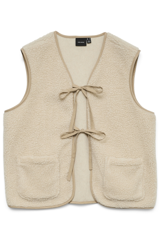 Vero Moda beige dames gilet | Vooraanzicht