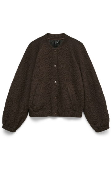 Vero Moda Vest VMLEONIE LS SWEAT BOMBER EXP 10345455 CHOCOLATE TORTE