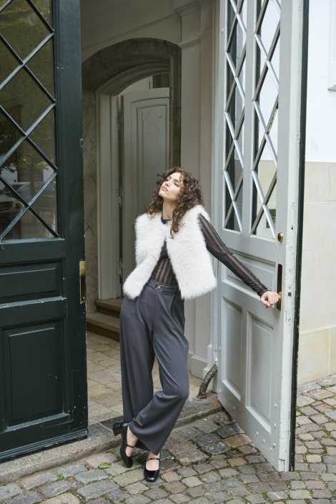 Jacqueline de Yong ecru dames gilet |