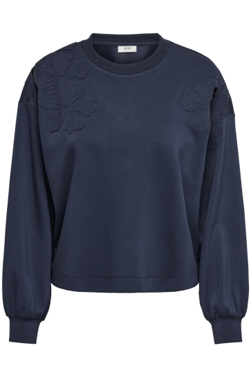 Jacqueline de Yong Trui JDYAURA L/S SHOULDER DETAIL SWEAT J 15360108 TOTAL ECLIPSE/FLOWER