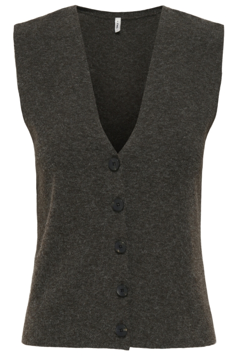 Only bruine dames gilet | Vooraanzicht