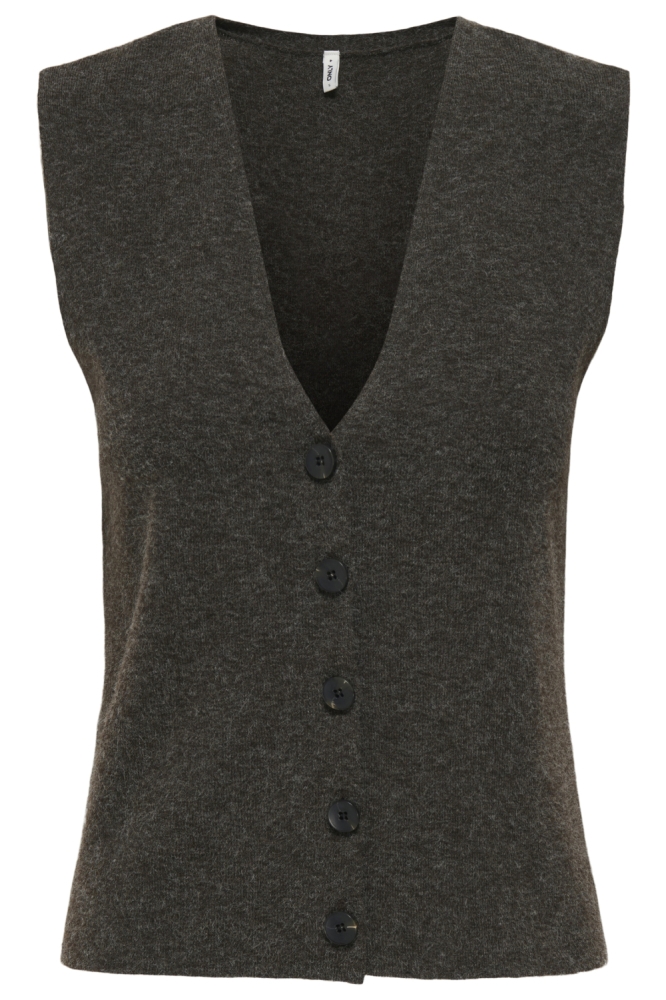 Only bruine dames gilet | Vooraanzicht