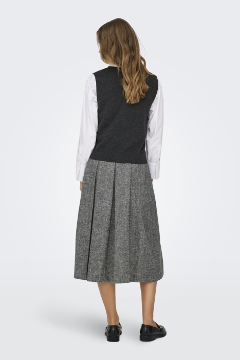 Only grijze dames gilet | Model achteraanzicht