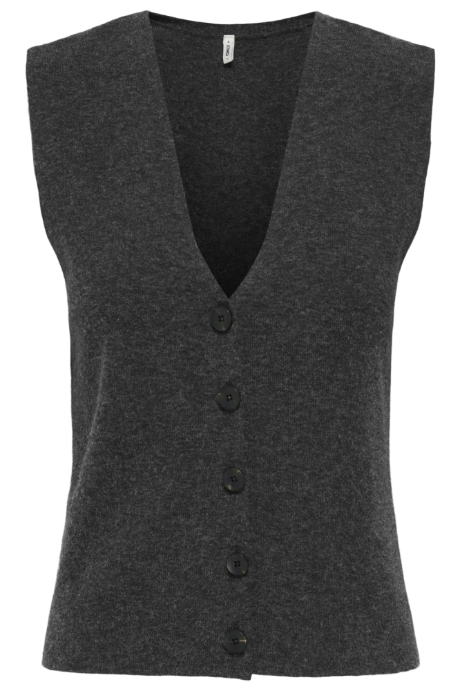 Only grijze dames gilet | Vooraanzicht