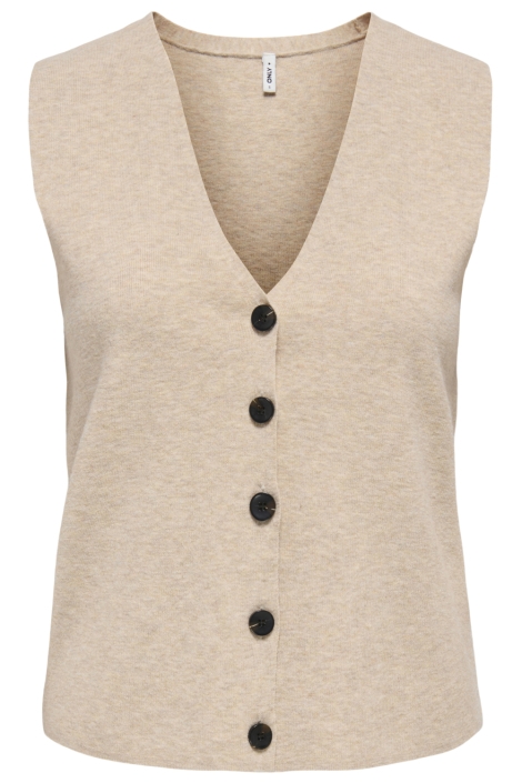Only ecru dames gilet | Vooraanzicht