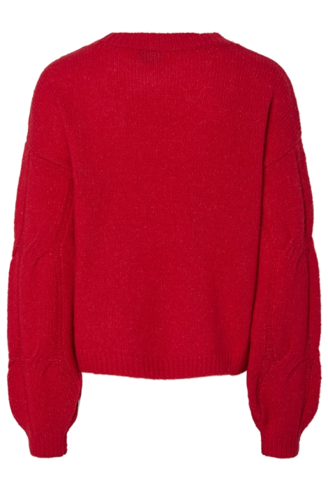 Pieces rode dames trui | Achteraanzicht