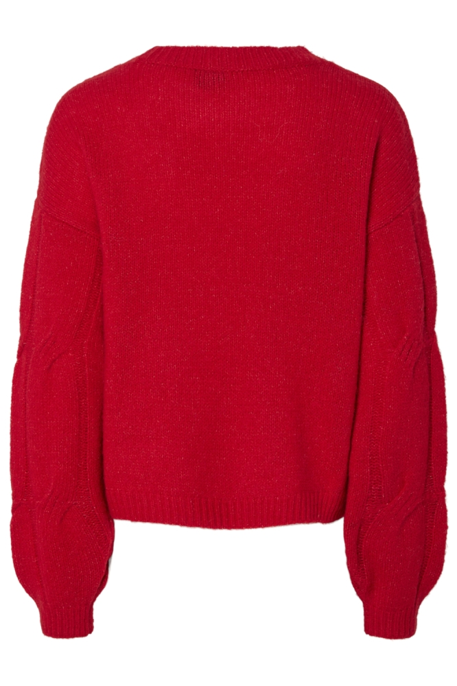 Pieces rode dames trui | Achteraanzicht