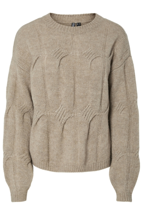 Pieces camel dames trui | Vooraanzicht