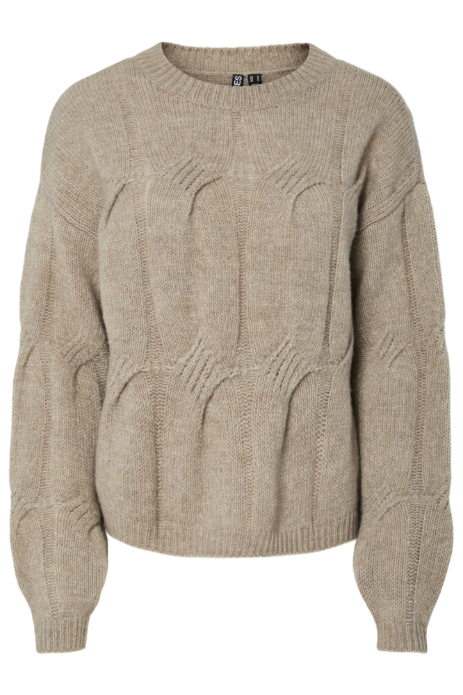 Pieces camel dames trui | Vooraanzicht