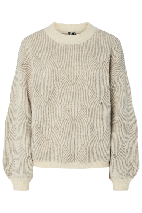 Pieces beige dames trui | Vooraanzicht