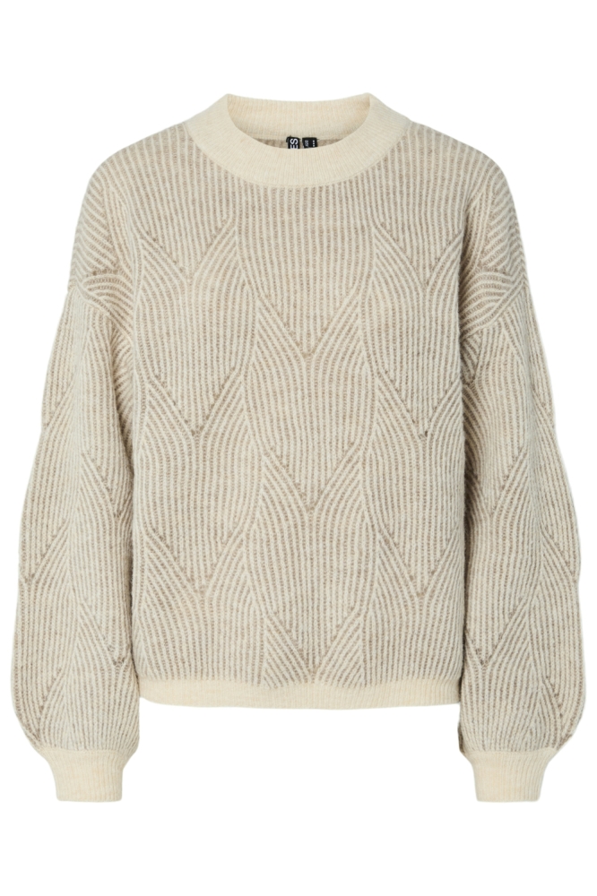 Pieces beige dames trui | Vooraanzicht