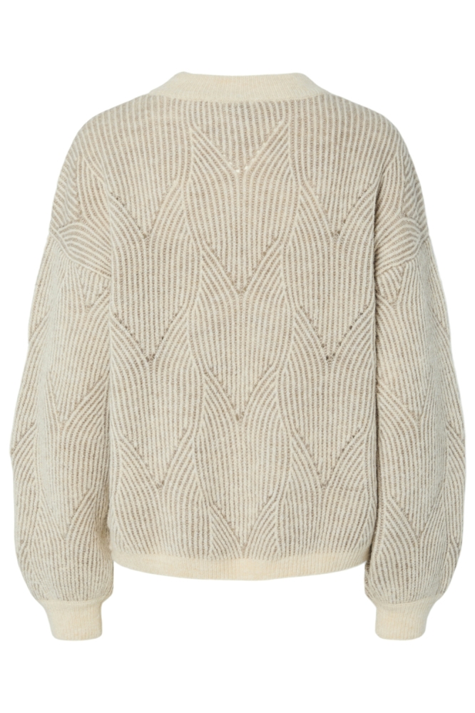 Pieces beige dames trui | Achteraanzicht