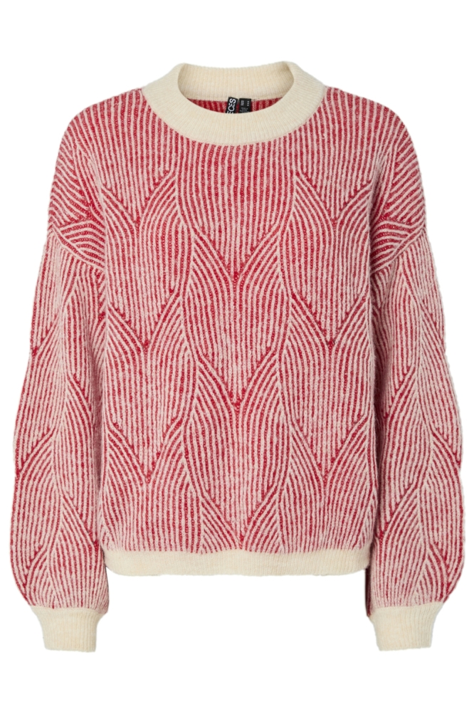 Pieces rode dames trui | Vooraanzicht