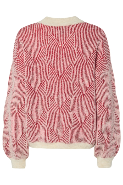 Pieces rode dames trui | Achteraanzicht