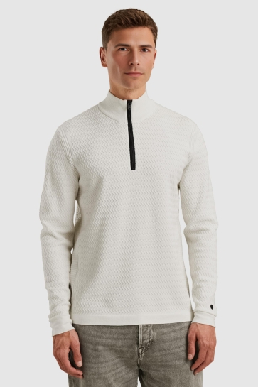 Cast Iron half zip collar ecovero Ecru