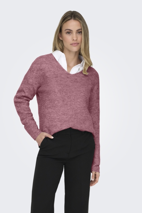 Only roze dames trui | Model vooraanzicht