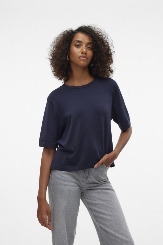 Vero Moda blauwe dames trui | Model vooraanzicht