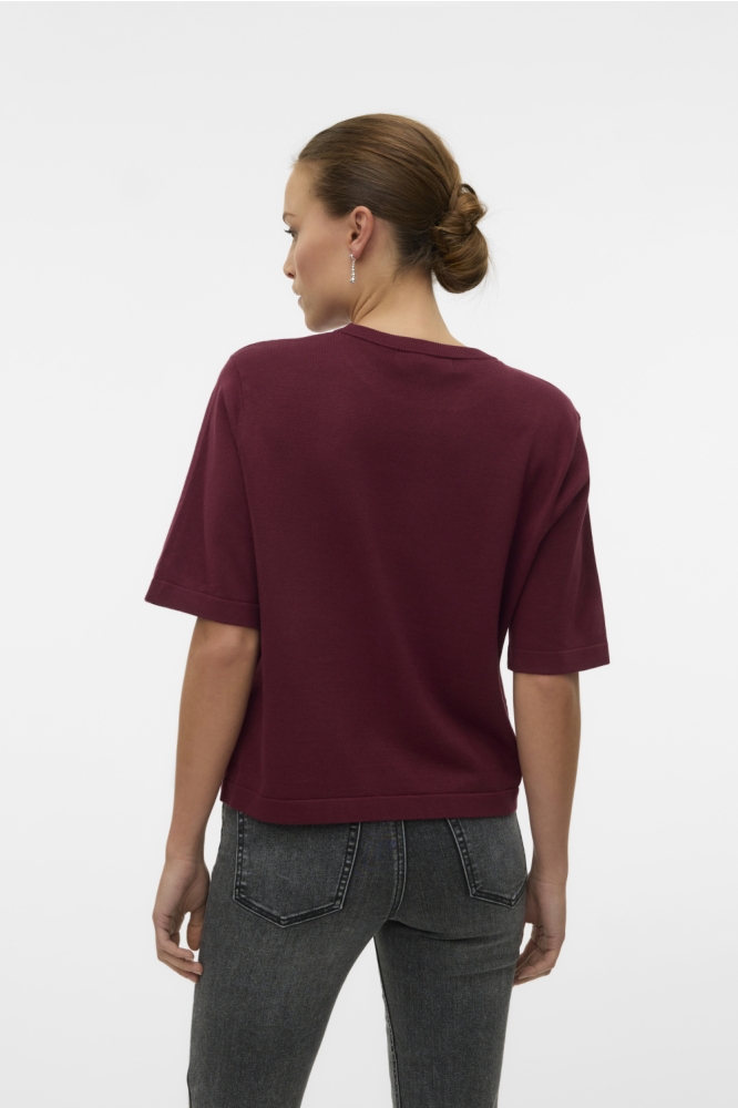 Vero Moda bordeaux dames trui | Model achteraanzicht