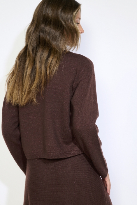 LolaLiza bruine dames trui | Model achteraanzicht