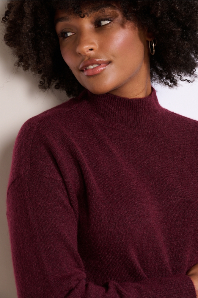 LolaLiza bordeaux dames trui | Close up
