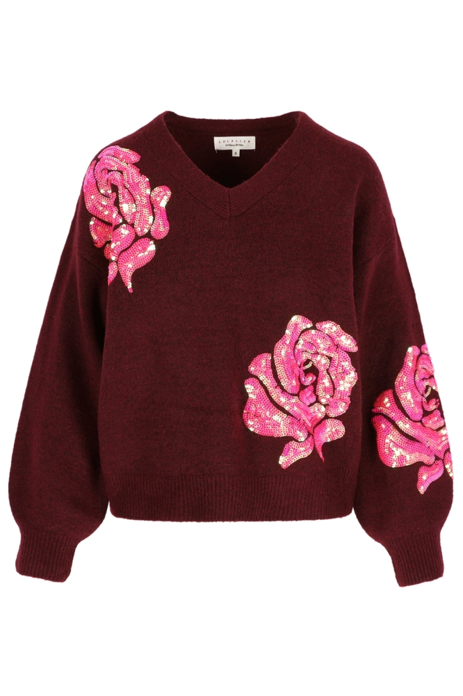 LolaLiza bordeaux dames trui | Vooraanzicht