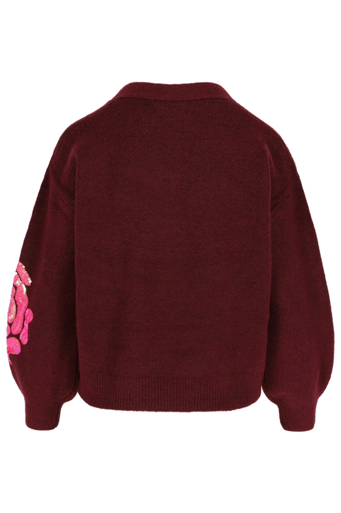 LolaLiza bordeaux dames trui | Achteraanzicht