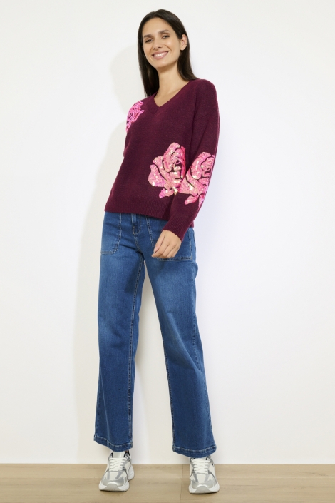 LolaLiza bordeaux dames trui | Model