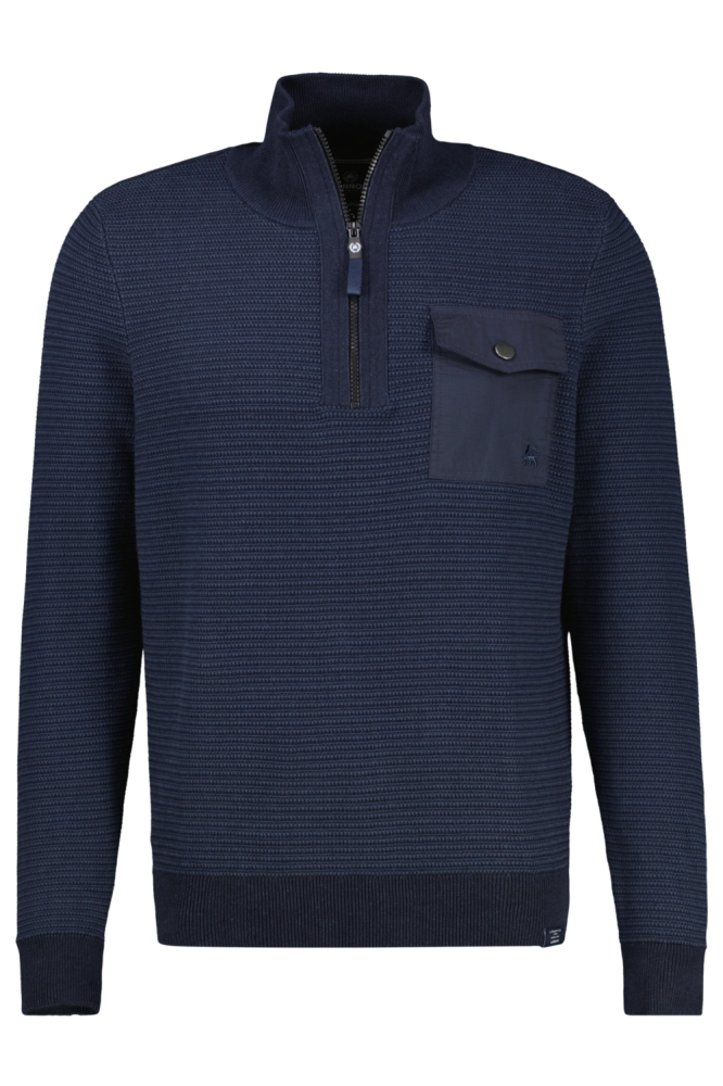 Lerros blauwe heren trui | Vooraanzicht