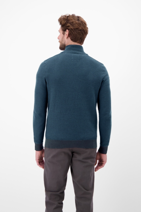 Lerros blauwe heren trui | Model achteraanzicht
