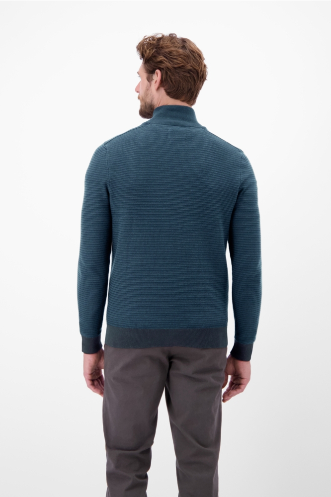 Lerros blauwe heren trui | Model achteraanzicht