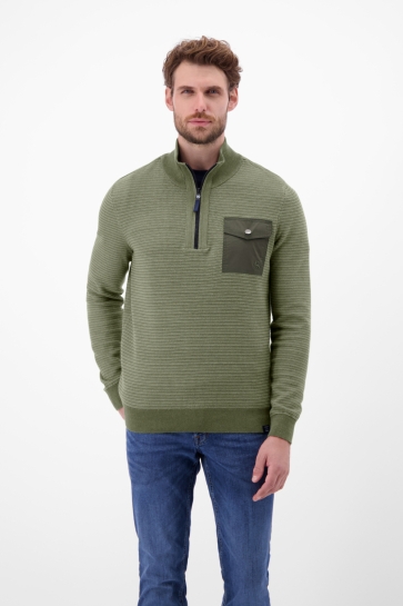 Lerros GEBREIDE TRUI IN STRUCTUUR BREISEL 2595424 661 NORDIC OLIVE