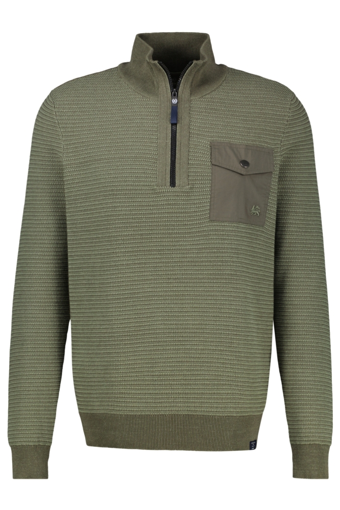 Lerros groene heren trui | Vooraanzicht