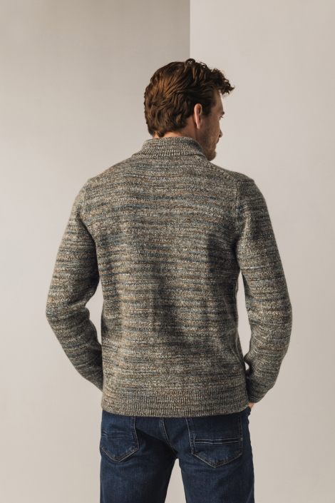 State of Art blauwe heren trui | Model achteraanzicht