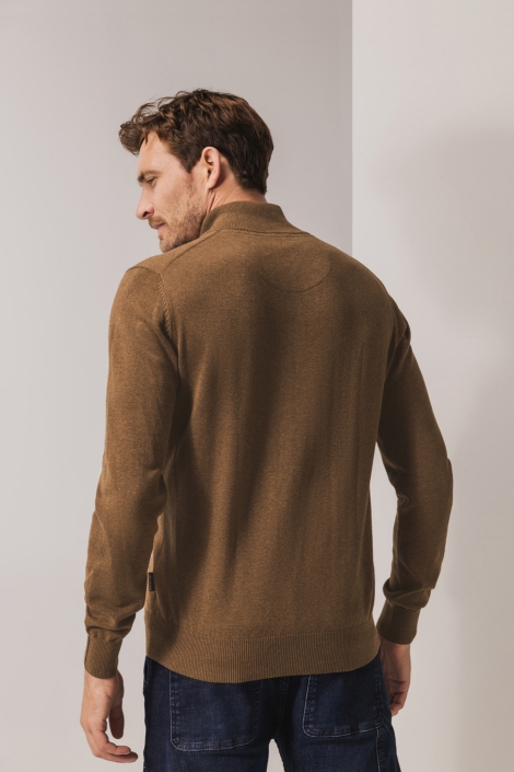 State of Art bruine heren trui | Model achteraanzicht
