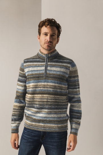 State of Art Trui GESTREEPTE TRUI MET HALVE RITS 13225056 5688