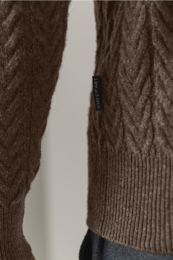 State of Art bruine heren trui | Close up