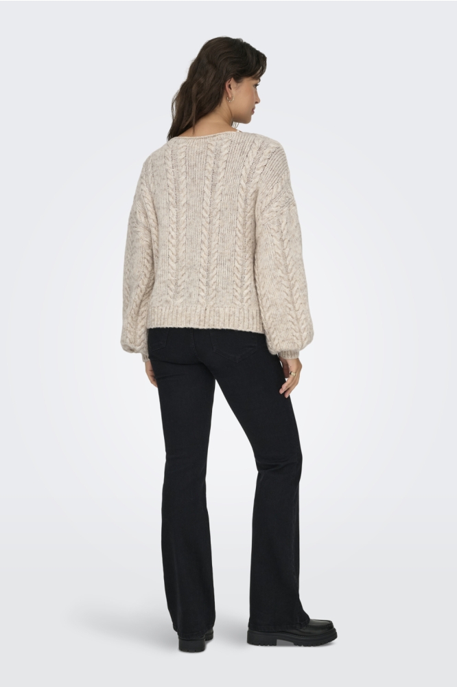 Only ecru dames trui | Model achteraanzicht