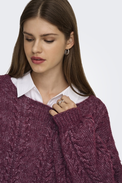 Only bordeaux dames trui | Close up