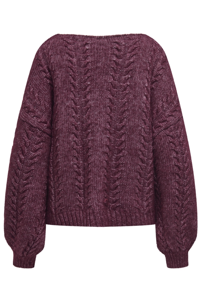 Only bordeaux dames trui | Achteraanzicht