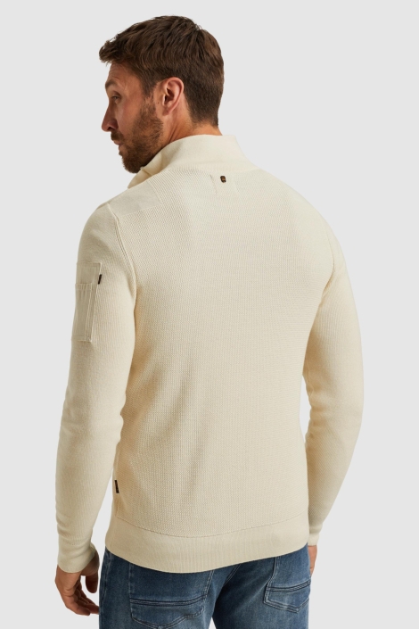 PME legend beige heren trui | Model achteraanzicht