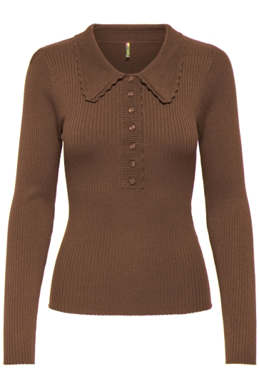 Jacqueline de Yong JDYADA L/S COLLAR PULLOVER KNT 15356186 CHERRY MAHOGANY