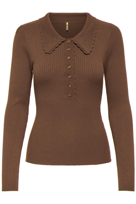 Jacqueline de Yong bruine dames trui | Model vooraanzicht