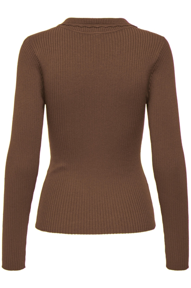 Jacqueline de Yong bruine dames trui | Model achteraanzicht