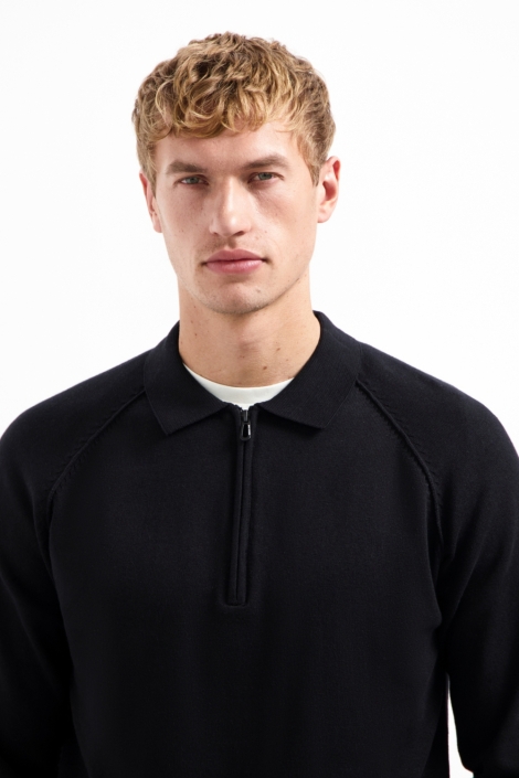 NO-EXCESS zwarte heren trui | Close up