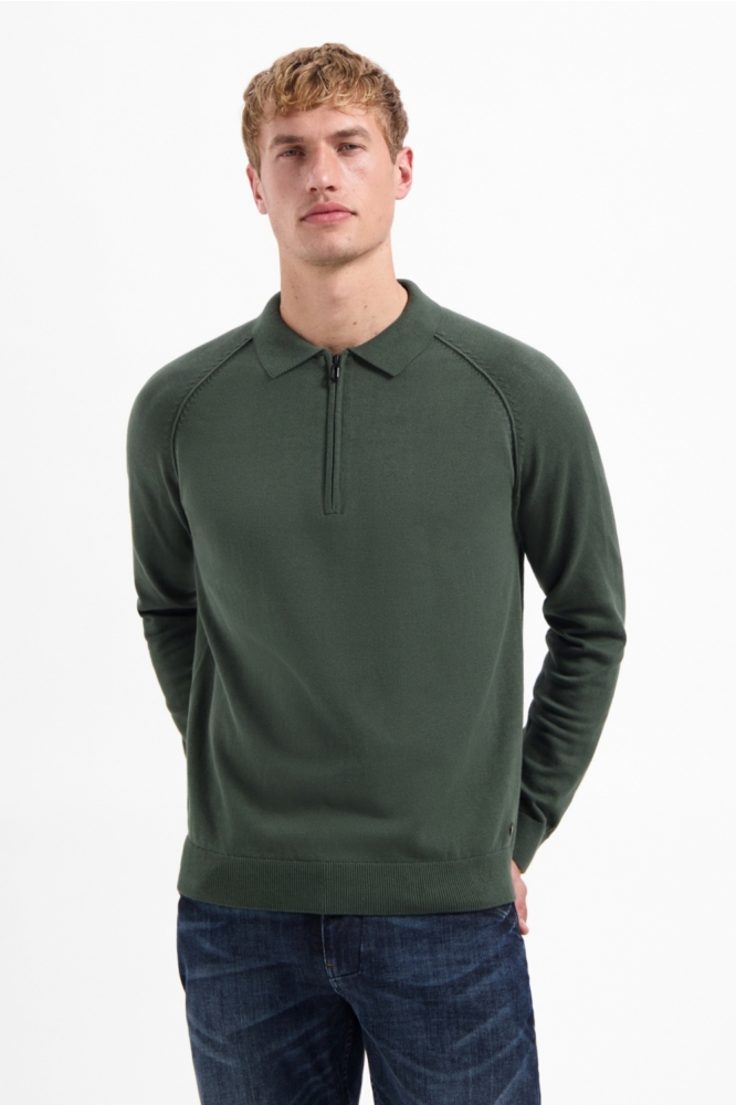 NO-EXCESS groene heren trui | Model vooraanzicht