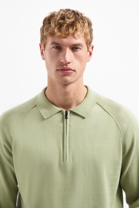 NO-EXCESS groene heren trui | Close up