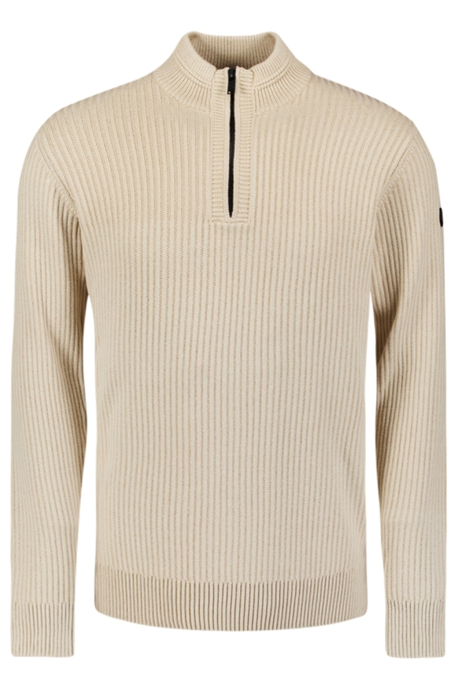 NO-EXCESS beige heren trui | Vooraanzicht