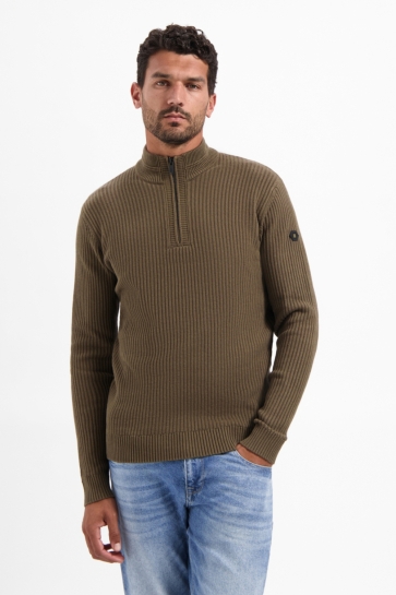 NO-EXCESS Trui TRUI MET HALVE RITS MET ZWARE RIBSTRUCTUUR 29230932 044 TAUPE