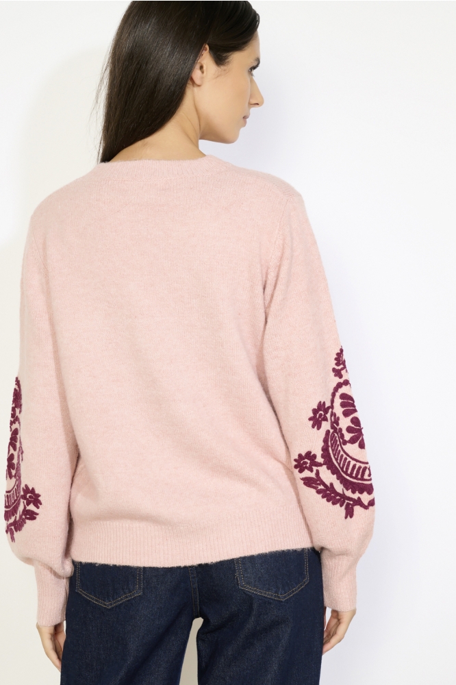 LolaLiza roze dames trui | Model achteraanzicht