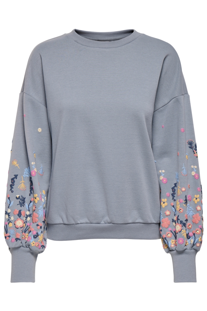 Only blauwe dames sweater | Vooraanzicht